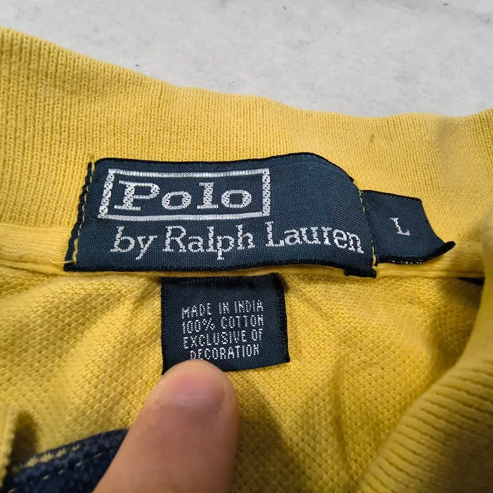 Polo by Ralph Lauren Short Sleeve Collared Polo Shirt Mens Size Large L Yellow